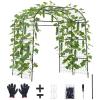 VEVOR Cucumber Trellis, 83 inch Tall Garden Arch Trellis, U-Shape Garden Trellises for Raised Bed, Metal Arch Outdoor Climbing Plants Support for Vine, Peas, Beans, Zucchini, Tomato, Squash, Flowers(Broad Arch Trellis)