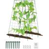 VEVOR Cucumber Trellis for Climbing Plants,46″ H x 32″ W Foldable Cucumber Trellis Set with Plant Clips, Metal Garden Trellis for Raised Bed, Outdoor Plant Grow Support for Tomato, Vegetable(2 Pack)(46″ W x 32″ L)