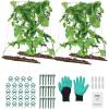VEVOR Cucumber Trellis for Climbing Plants,46″ H x 32″ W Foldable Cucumber Trellis Set with Plant Clips, Metal Garden Trellis for Raised Bed, Outdoor Plant Grow Support for Tomato, Vegetable(2 Pack)(35″ W x 55″ L)