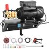 VEVOR Electric Pressure Washer Pump Kit, 1220 PSI, 2.2 GPM, Triplex Power Washer Pump with 2 HP Motor 120 V, Includes Wall Mount Bracket, Spray Gun, Wand, Hose, 5 Nozzles, for Washing Cars, Gardens