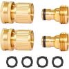 VEVOR Garden Hose Quick Connect, 3/4 inch Male & Female, 200 PSI Heavy Duty Solid Brass Quick Connector, 2 Sets Garden Hose Fitting, No Leak Water Hoses Connectors with Gaskets
