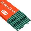VEVOR Garden Stakes, 25 Pack, 82.68 inch, Plastic Coated Metal Tomato Stakes, Garden Sticks for Plants Support, with Pointed End and Non-Slip Bumps for Growing Climbing Plants, Outdoor Vegetables(2.1m*11mm)