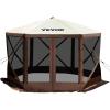 VEVOR Gazebo Screen Tent, 12 x 12 ft, 6 Sided Pop-up Camping Canopy Shelter Tent with Mesh Windows, Portable Carry Bag, Ground Stakes, Large Shade Tents for Outdoor Camping, Lawn and Backyard