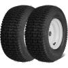 VEVOR Lawn Mower Tires, 16×6.5-8 in Tubeless Tractor Tires with Rim, 2 Pack Tire & Wheel, 3 in Offset Hub, Turf Pneumatic Tires, 3/4 in Bushing Size, 16 PCS Adapters for Riding Mower, Lawn Tractor(Tubeless with Rim)