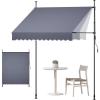 VEVOR Manual Retractable Awning, 78″ Outdoor Retractable Patio Awning Sunshade Shelter, Height Adjustable Patio Door Window Canopy with Manual Crank Handle for Backyard, Garden, Balcony, Dark Gray