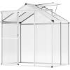 VEVOR Polycarbonate Greenhouse, 6 x 4 Ft, Outdoor Greenhouse with Adjustable Vent Windows, Pavilion Styled Green House with Sliding Door, Aluminum Large Walk-in Greenhouses Kit for Garden Backyard