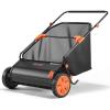 VEVOR Push Lawn Sweeper, 26 in Leaf & Grass Collector with 7 cu. ft. Hopper Bag, Adjustable Brush Height & Spinning Brushes, Heavy Duty Yard Sweeper with Rubber Wheels for Leaves Grass Cleanup(26 inch Upgraded Version)