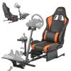 VEVOR Racing Wheel Stand, Heavy-Duty Simulator Cockpit Steering Stand with Dual-Rail Dual-Arm, Fit Logitech G25,G27,G29,G920,G923, Thrustmaster T300RS,TX F458,T500RS,T3PA-PRO (F1/GT) and CSR Pedals(Single-Track Arm Cockpit)