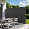 VEVOR Retractable Side Awning, 71″ x 118″ Patio Retractable Side Screen with 180 g/m² Polyester Fabric, Waterproof Sunshade Outdoor Privacy Screen Room Divider for Garden, Balcony, Pools, Deck, Gray(Gray)