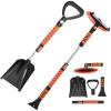 VEVOR Snow Shovel for Driveway, 16 in Wide Aluminum Alloy Snow Shovel, Non Slip Grip, Large Capacity Snowplow Shovels, Detachable & Lightweight Snows Removal Tool for Garden Car Camping Outdoors(Black)