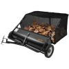 VEVOR Tow Behind Lawn Sweeper, 50-Inch 26 cu ft Large Capacity, Pull Behind Lawn Sweeper, Heavy Duty Leaf & Grass Collector with Adjustable Sweeping Height for Garden, Yard, Farm, Picking Up Debris(50 Inch)