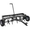 VEVOR Tow Behind Plug Aerator, 32 in Lawn Spike Aerator with Universal Hitch, Heavy Duty & Rust-Resistant, Pull Behind Spike Aerator Tool with Folded Edge Tray, for Farmland & Garden Tractors(Core Aerator (40in))
