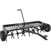 VEVOR Tow Behind Plug Aerator, 32 in Lawn Spike Aerator with Universal Hitch, Heavy Duty & Rust-Resistant, Pull Behind Spike Aerator Tool with Folded Edge Tray, for Farmland & Garden Tractors(Core Aerator (48in))