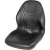 VEVOR Universal Lawn Tractor Seat Replacement, Compact High Back Mower Seat, Black Vinyl Forklift Seat, Central Drain Hole Skid Steer Seat with Mounting Bolt Patterns of 8″ x 11.5″ & 11.25″ x 11.5″(1Pc Black)
