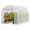 VEVOR Walk-in Greenhouse, 78″ x 39.4″ x 78.7″ Greenhouse for Outdoors with Window, PE Cover, 3-Tier Shelf, Roll-Up Zipper Doors, Walk in Green House Kit, Portable Plant Garden Hot House for Backyard(White)