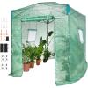 VEVOR Walk-in Greenhouse, 78″ x 39.4″ x 78.7″ Greenhouse for Outdoors with Window, PE Cover, 3-Tier Shelf, Roll-Up Zipper Doors, Walk in Green House Kit, Portable Plant Garden Hot House for Backyard(Green)