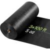 VEVOR Weed Barrier Fabric Heavy Duty, 1.4x50FT 3.2oz Landscape Fabric, Woven Weed Blocker Fabrics, Garden Fabrics Weeds Barrier, Weeds Control Ground Cover, Geotextile Webbing, Gardening Mat, Black(3FT*100FT-5oz)
