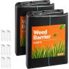 VEVOR Weed Barrier Fabric Heavy Duty, 1.4x50FT 3.2oz Landscape Fabric, Woven Weed Blocker Fabrics, Garden Fabrics Weeds Barrier, Weeds Control Ground Cover, Geotextile Webbing, Gardening Mat, Black(4FT*50FT*2Packs-3.2oz)