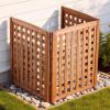 VEVOR Wooden Privacy Fence, 48 x 49 inch Air Conditioner Fence, 2 Panel Solid Outdoor Wood Privacy Screen with Metal Stakes, Steel Frame, Trash Can Hider Fences Suitable for Garden, Pool(3)