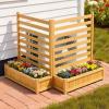 VEVOR Wooden Privacy Fence, 48 x 49 inch Air Conditioner Fence, 2 Panel Solid Outdoor Wood Privacy Screen with Metal Stakes, Steel Frame, Trash Can Hider Fences Suitable for Garden, Pool(2)