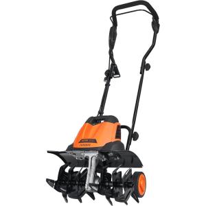 VEVOR 10 Amp Electric Tiller, 14″ Tilling Width 3.94″ Tilling Depth Corded Electric Tiller/Cultivator, Steel Mn Tines, Rototiller for Garden Lawn Soil Digging(12 Amp  18″ width)
