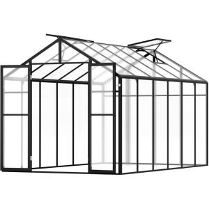 VEVOR 6 x 4 FT Polycarbonate Greenhouse, Heavy Duty Outdoor Green House with Adjustable Vent & Push-Pull Lockable Door, Quick Setup, Aluminum Frame Walk-in Greenhouse Sunroom for Outside Garden Lawn(8*12 Ft)