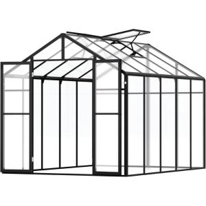 VEVOR 6 x 4 FT Polycarbonate Greenhouse, Heavy Duty Outdoor Green House with Adjustable Vent & Push-Pull Lockable Door, Quick Setup, Aluminum Frame Walk-in Greenhouse Sunroom for Outside Garden Lawn(8*10 Ft)