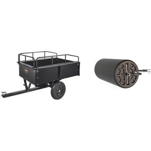 VEVOR 750 lb 15 cu ft Dump Cart Tow Behind Trailer Bundle with Agri-Fab 18″ x 36″ Poly Lawn Roller(UTILITY_CART_WAGON + SOIL_CULTIVATOR 45-0606)