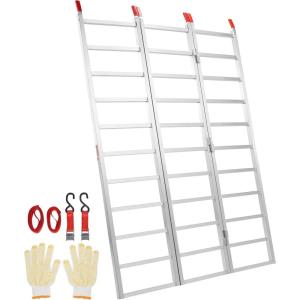 VEVOR Aluminum Ramps, 1250lbs, Straight Ramp with Treads and Load Straps, Portable Loading Ramp for Motorcycles, ATVs, Trucks, Lawn Mower, Dirt Bike, Garden Tractor, 78″ L x 12″ W, 2Pcs(1500lbs)
