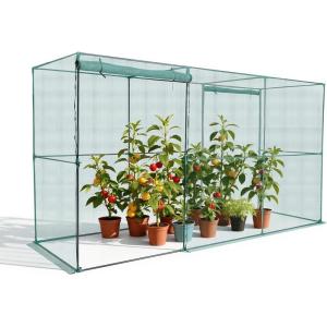 VEVOR Crop Cage, 9.5 x 6.36 x 6.36 ft Plant Protection Tent with Zippered Door, Wind-Resistant Tall Crop Cage, Easy to Install, Outdoor Raised Bed Cover, Tomato Plant Netting for Garden Patio Lawn(11.6 x 3.9 x 6.3Ft-Square)