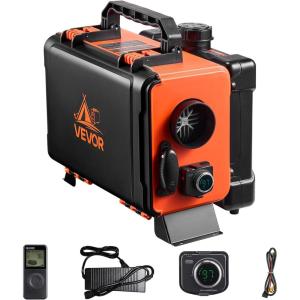 VEVOR Diesel Heater 8KW, DC 12V/24V, All in One Portable Diesel Air Heater with Bluetooth APP Control, Remote Control and LCD Screen, 1.9 Gal Fuel Tank for Trucks, Vans, RVs, Campers, and Garages(Black+Orange)