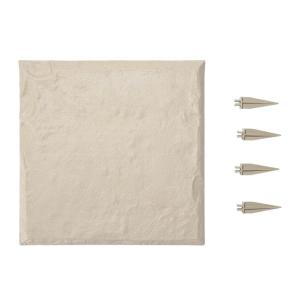 VEVOR Garden Stepping Stones, 4Pcs 15.5 x 15.5 in, Decorative Stepping Stones with Stakes, Weather-Resistant Plastic Pathway Pavers, Smooth Surface, Outdoor Walkway for Lawn Patio Landscape, Grey(Beige)
