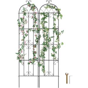 VEVOR Garden Trellis for Climbing Plants, 71 x 20 in, 6 Packs Rustproof Metal Garden Flower Trellis, Outdoor Climbing Rose Clematis Cucumbers Trellis Decorative for Courtyards Lawns(87”H x 20”W)