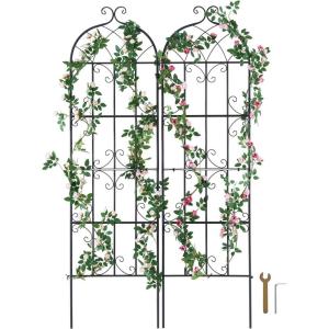 VEVOR Garden Trellis for Climbing Plants, 71 x 20 in, 6 Packs Rustproof Metal Garden Flower Trellis, Outdoor Climbing Rose Clematis Cucumbers Trellis Decorative for Courtyards Lawns(71”Hx 20”W)