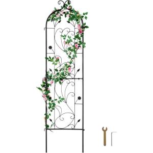 VEVOR Garden Trellis for Climbing Plants, 71 x 20 in, 6 Packs Rustproof Metal Garden Flower Trellis, Outdoor Climbing Rose Clematis Cucumbers Trellis Decorative for Courtyards Lawns(60”H x 15”W)