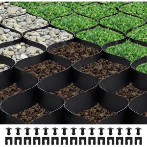 VEVOR Gravel Grid, 2 Inch Depth, 26.87 x 3.94 FT / 8200 x 1200 mm, 1880 LBS Per Sq ft Grass Ground Retainer, Permeable Geo Grids Driveway Stabilization, for Garden, Patio, Walkway, RV Parking Slopes
