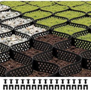 VEVOR Gravel Grid, 2 Inch Depth, 32.81 x 9.84 FT / 10000 x 3000 mm, 1880 LBS Per Sq ft Grass Ground Retainer, Permeable Geo Grids Driveway Stabilization, for Garden, Patio, Walkway, RV Parking Slopes(17.06 x 8.86 FT)