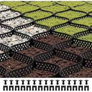 VEVOR Gravel Grid, 2 Inch Depth, 32.81 x 9.84 FT / 10000 x 3000 mm, 1880 LBS Per Sq ft Grass Ground Retainer, Permeable Geo Grids Driveway Stabilization, for Garden, Patio, Walkway, RV Parking Slopes(32.81 x 9.84 FT)