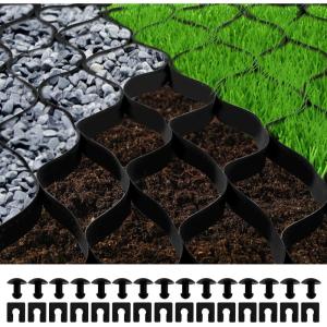 VEVOR Ground Grid 27 ft x 4 ft, 1885 lbs per Sq Ft Load Geo Grid, 2″ Depth Permeable Stabilization System for DIY Patio, Walkway, Shed Base, Light Vehicle Driveway, Parking Lot, Grass, and Gravel(27ft x 4ft)