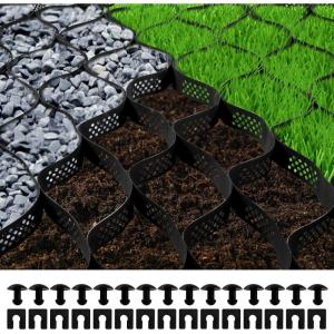 VEVOR Ground Grid 27 ft x 4 ft, 1885 lbs per Sq Ft Load Geo Grid, 2″ Depth Permeable Stabilization System for DIY Patio, Walkway, Shed Base, Light Vehicle Driveway, Parking Lot, Grass, and Gravel(25ft x 9.5ft)