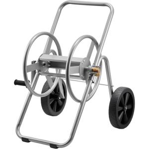 VEVOR Hose Reel Cart, Hold Up to 250 ft of 5/8’’ Hose, Garden Water Hose Carts Mobile Tools with 4 Wheels, Heavy Duty Powder-Coated Steel Outdoor Planting with Storage Basket, for Garden, Yard, Lawn(200 ft)