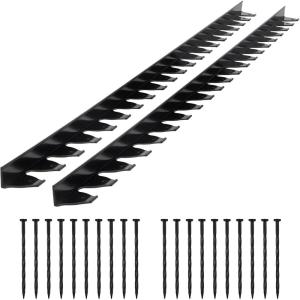 VEVOR Landscape Edging, 20 ft x 2 in Plastic Garden Border Edging with 20 Spikes, No Dig, Flexible Lawn Edgings Roll, UV-Resistant Mini Fence Borders Pathway Edgings for Flower Beds Yard Paver(60ft*1.7in（L-shaped）)
