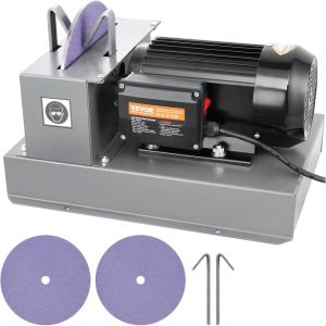 VEVOR Lawn Mower Blade Sharpener, 1HP 750W Lawnmower Blade Grinder with 9-inch Ceramic Grinding Wheel, Powerful Bench Mower Sharpening Machine for High/Low Lift Blades, Gator Blades, Flat Blades