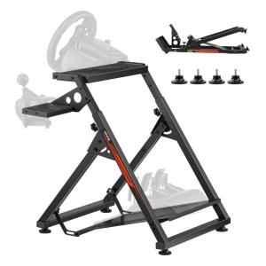 VEVOR Racing Wheel Stand, Heavy-Duty Simulator Cockpit Steering Stand with Dual-Rail Dual-Arm, Fit Logitech G25,G27,G29,G920,G923, Thrustmaster T300RS,TX F458,T500RS,T3PA-PRO (F1/GT) and CSR Pedals(X-shaped lite)