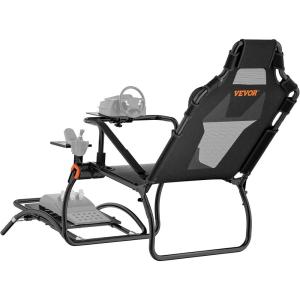 VEVOR Racing Wheel Stand, Racing Cockpit with Wheels for Logitech G923 G920 G29 & Thrustmaster T248P, Heavy Duty Steel Adjustable Cockpit, Max Load 330 LBS(Portable Small Base)