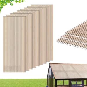 VEVOR Roof Panels, 12Pcs Polycarbonate Roofing Panels Double Layer, High Impact Corrugated Plastic Greenhouse Replacement Cover, Waterproof for Gazebos, Chicken Coops, Home, Garden (5′ x 2′ x 0.24″)