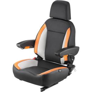 VEVOR Universal Forklift Seat, Tractor Seat with Adjustable Back, Armrest, Headrest & Safety Belt, Secure Tractor Seat with Micro Switch, Ergonomic Lawnmower Seat for Skid Loader Bulldozer