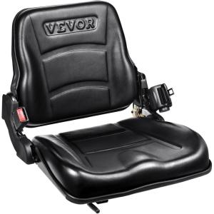 VEVOR Universal Tracor Seat, Lawn Mower Seat with Micro Switch and Drainage Holes, 6.3-11.8 inch Extended Slot Tractor Seat for Tractor Loader Excavator(2023New with Belt)