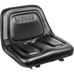 VEVOR Universal Tracor Seat, Lawn Mower Seat with Micro Switch and Drainage Holes, 6.3-11.8 inch Extended Slot Tractor Seat for Tractor Loader Excavator(One piece style)
