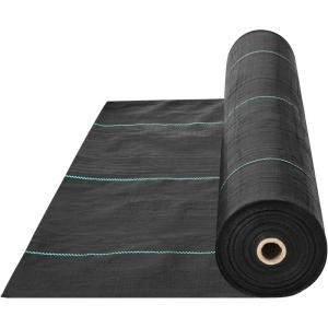 VEVOR Weed Barrier Fabric Heavy Duty, 1.4x50FT 3.2oz Landscape Fabric, Woven Weed Blocker Fabrics, Garden Fabrics Weeds Barrier, Weeds Control Ground Cover, Geotextile Webbing, Gardening Mat, Black(3FT*300FT-3.2OZ)